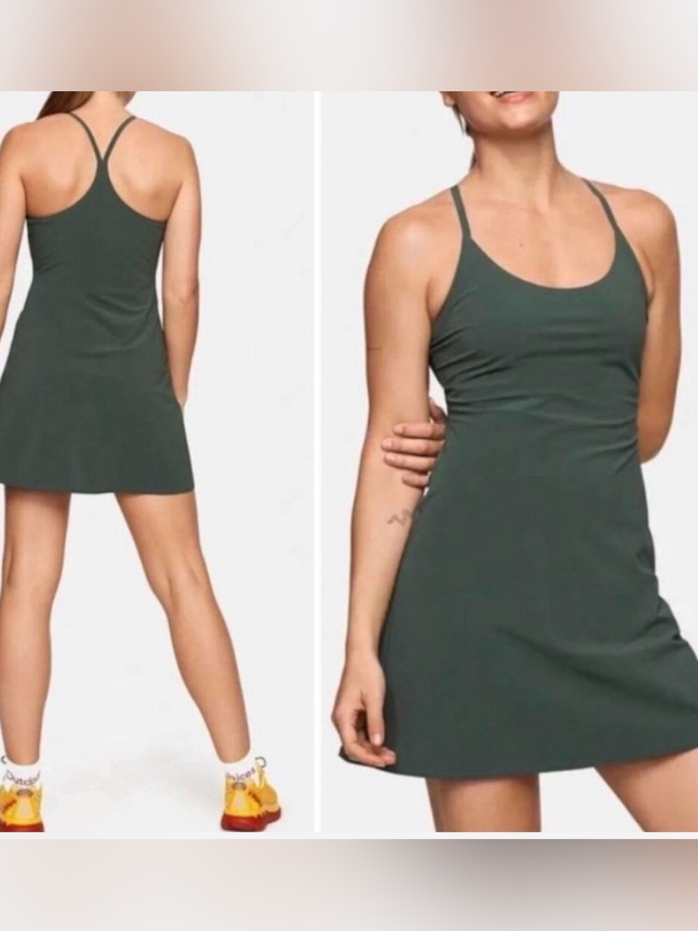 Outdoor Voices Forest Green Racerback Mini Dress
